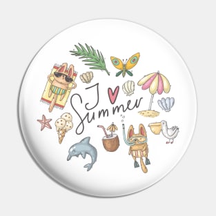 I love summer Design #01 Pin