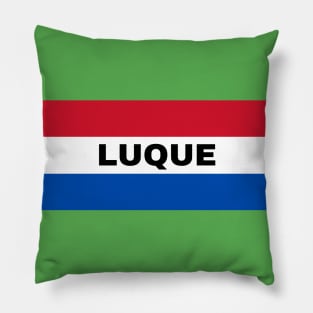 Luque City in Paraguay Flag Colors Pillow