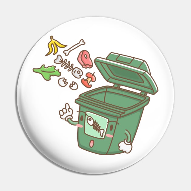 Biodegradable Waste Pin by EasyHandDrawn