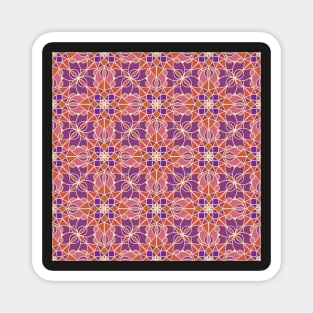 Mosaic Mandala Pink Orange Magnet