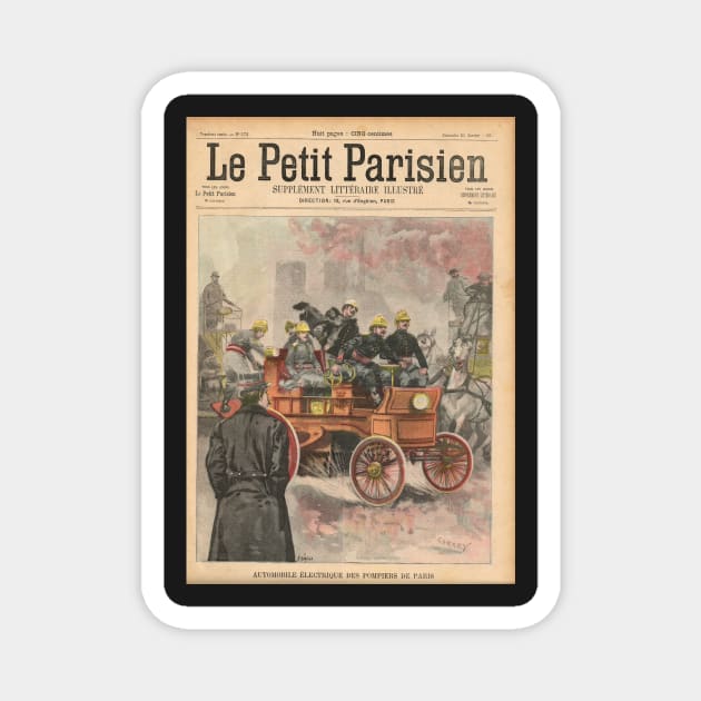 Electric Fire Engine Paris France 1900 Magnet by artfromthepast