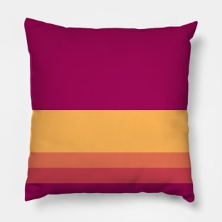 A beautiful unity of Licorice, Dark Fuchsia, Brick Red, Light Red Ochre and Pastel Orange stripes. Pillow