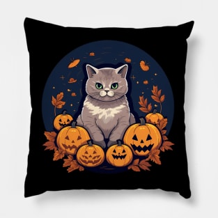 British Shorthair Cat Halloween, Cat Lover Pillow