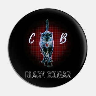 Black Cougar Black Panther CB Cat Black Pin