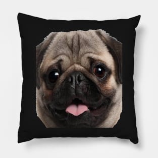 Funny Cute Pug Dog Illustration Gift Idea For Family Pillow