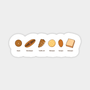 Cute Food Illustration - Japanese Bread Magnet