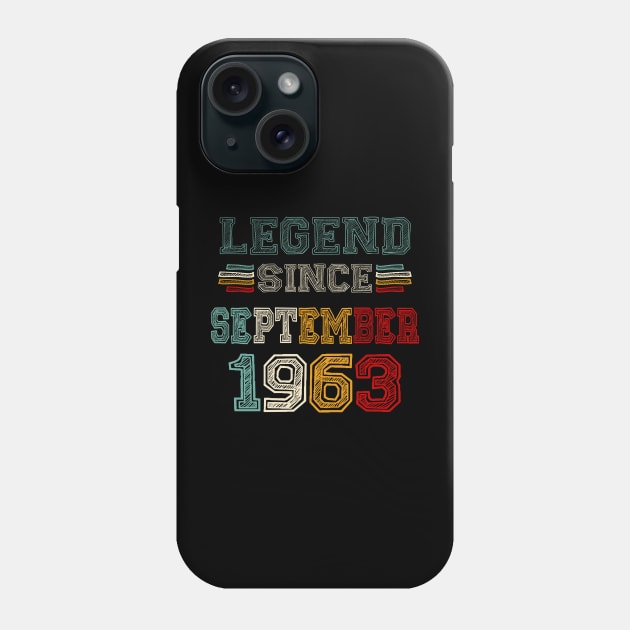 60 Years Old Legend Since September 1963 60th Birthday Phone Case by SuperMama1650
