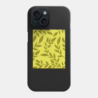 Abstract Pastel Green Botanical  Leaves Pattern Phone Case