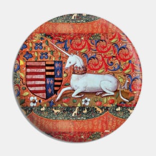 UNICORN ,FANTASY FLORAL ,ANIMALS MEDIEVAL HERALDIC MOTIFS Pin