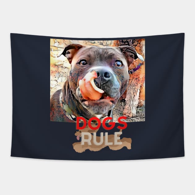 Dogs Rule (tongue out) Tapestry by PersianFMts