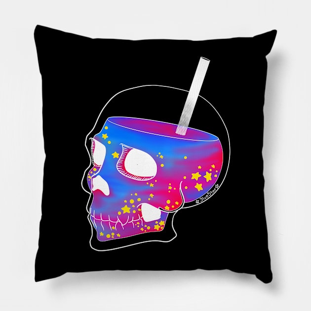 White Skull Space Juice Pillow by 3lue5tar