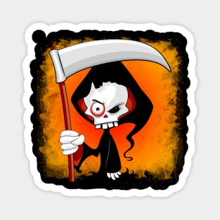 Grim Reaper Creepy Cartoon Character Magnet