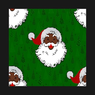 black santa claus christmas T-Shirt