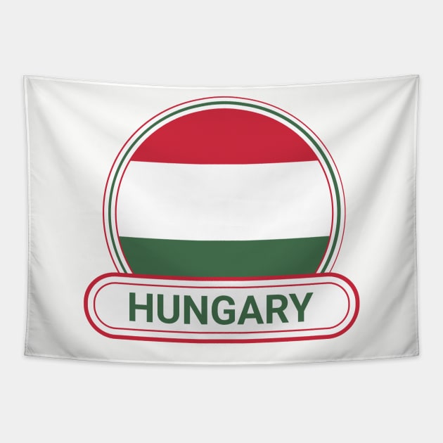 Hungary Country Badge - Hungary Flag Tapestry by Yesteeyear