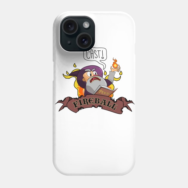 Cast Fireball DnD Wizard Spell Tshirt Phone Case by Black Market Tees