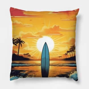 Summer Surfing In Hawaii Pillow