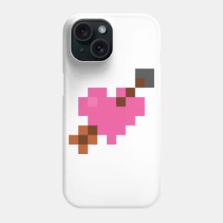 Shot Through My Pink Pixel Heart Phone Case