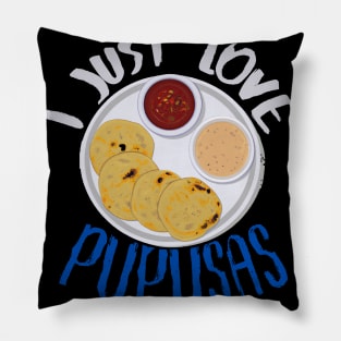 El Salvador Food, I Just Love Pupusas, El Salvador Flag Pillow