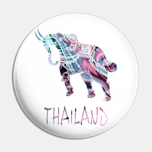 Ornate Thai Elephant In A Colorful Illustration Pin