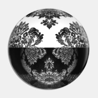 Black & White Damask Print Elegant Pin