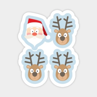 Santa and Reindeers Magnet