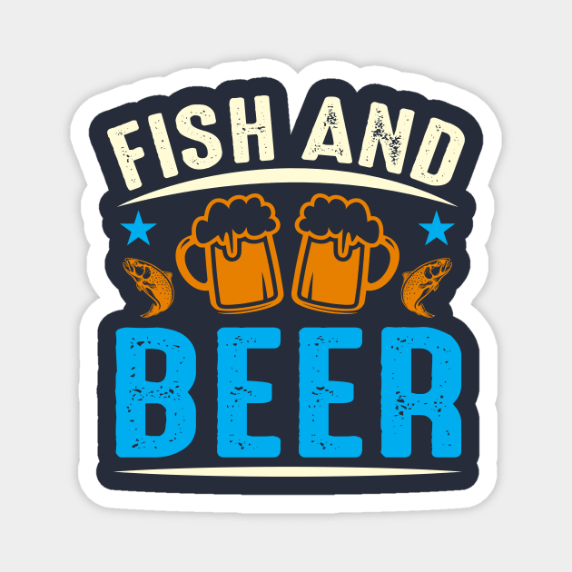 Fish and Beer Magnet by Urshrt