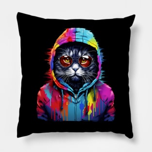 Graffiti Gangsta Cat Pillow