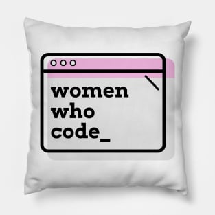 Women Who Code Pink Pillow