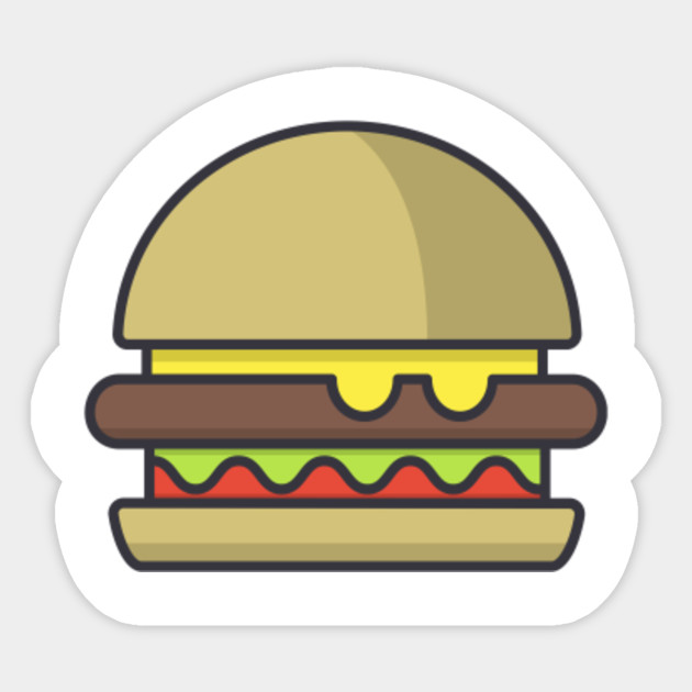 cheese burger kawaii cute cartoon design cheese burger sticker teepublic cheese burger kawaii cute cartoon design
