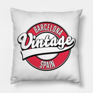 Barcelona spain retro style logo. Pillow