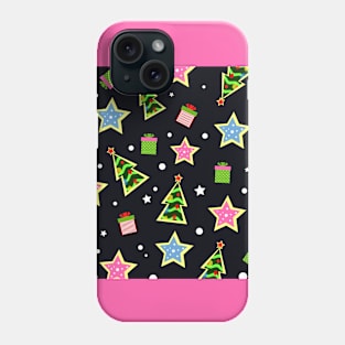 Christmas background. Christmas trees and gifts colorful Phone Case