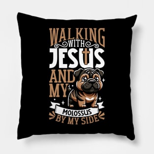 Jesus and dog - Molossus of Epirus Pillow