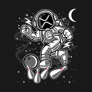 Astronaut Bowling Ripple XRP Coin To The Moon Crypto Token Cryptocurrency Blockchain Wallet Birthday Gift For Men Women Kids T-Shirt