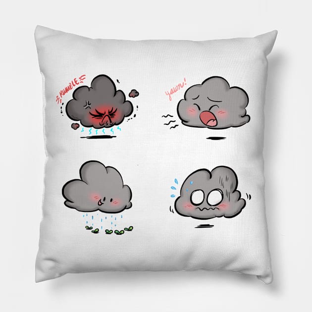 Raincloud Moods 001 Pillow by Slightly Magic