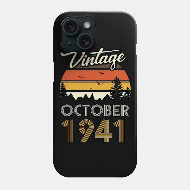 1941 - Vintage October Birthday Gift Shirt Phone Case by ReneeCummings