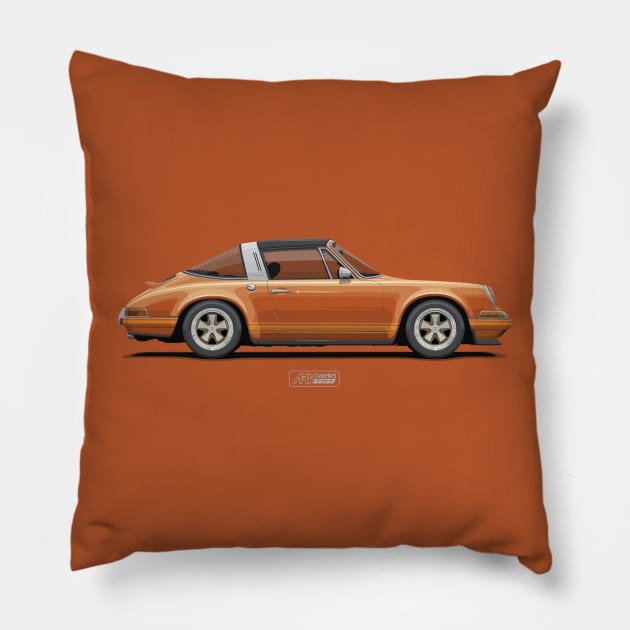 Singer 911 Targa Orange Pillow by ARVwerks