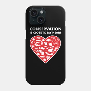 Ocean Animals Conservation Heart Phone Case