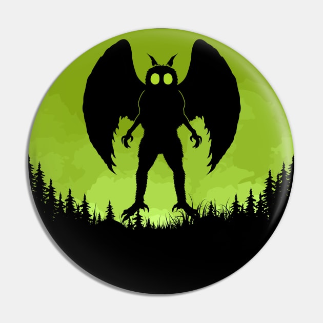 Mothman Moon Pin by Tesszero