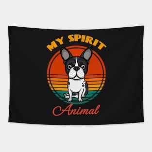 Boston Terrier My Spirit Animal Dog puppy Lover Cute Sunser Retro Funny Tapestry