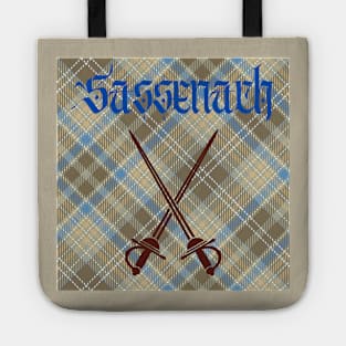 Sassenach with brown plaid and sword design Tote