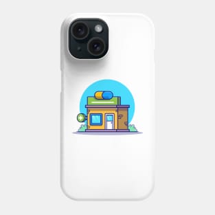 Drugstore Building Cartoon Illustration Phone Case