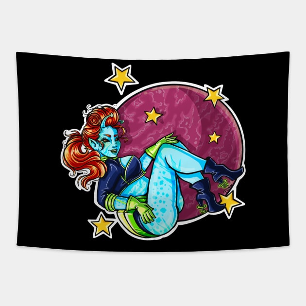 Out of this World Pinup Tapestry by Labrattish