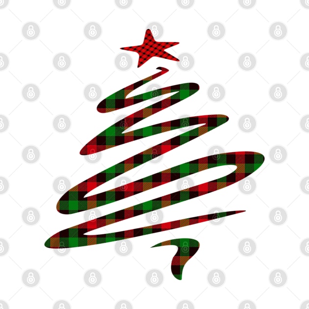 Christmas Tree Pattern Buffalo Plaid by musicanytime