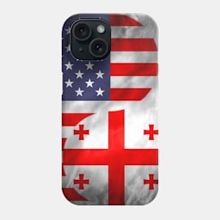 USA and Georgia Dual Flag Yin Yang Combination Phone Case