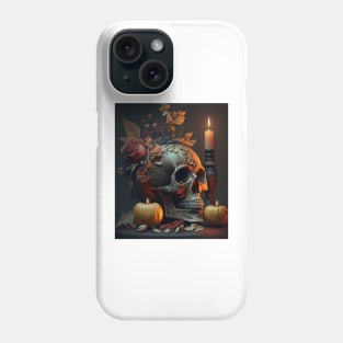 Skeleton head candle Phone Case