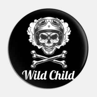 Wild Child / Vintage Skull Style Pin