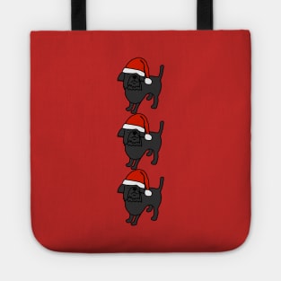 Stack of Cute Christmas Santa Dogs Tote