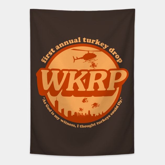 WKRP Turkey Drop Tapestry by OniSide