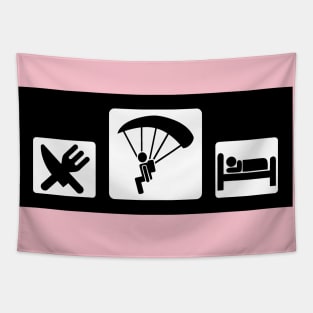 Eat sleep skydive (black) Tapestry