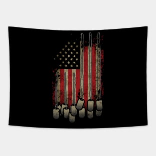 United States of America Flag Dog Tag. Tapestry